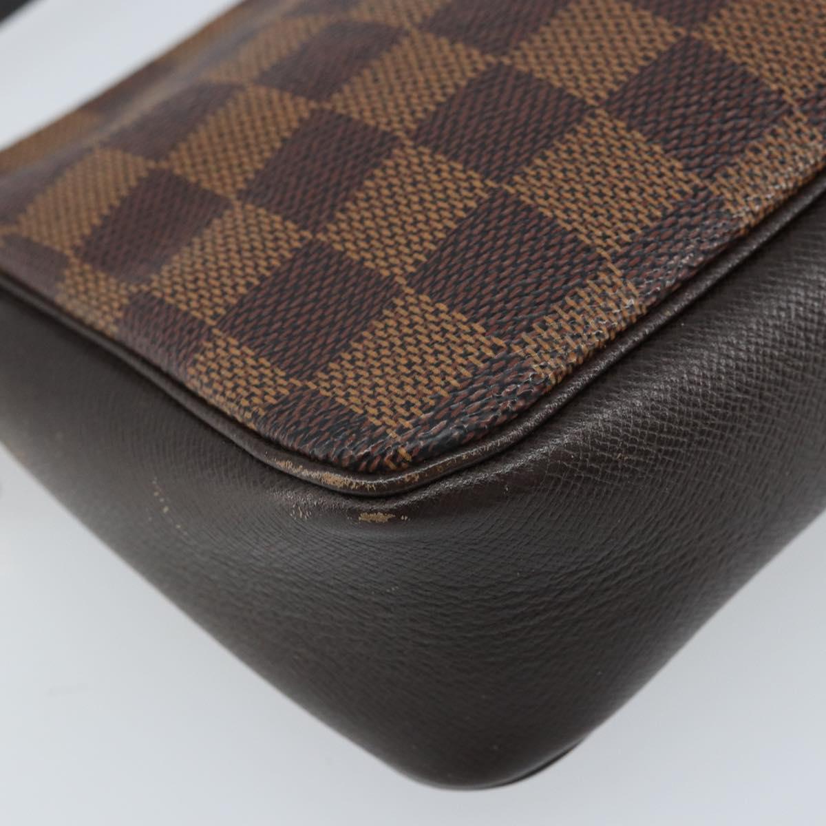 LOUIS VUITTON Damier Ebene Trousse makeup Pouch N51982 LV Auth ep13748