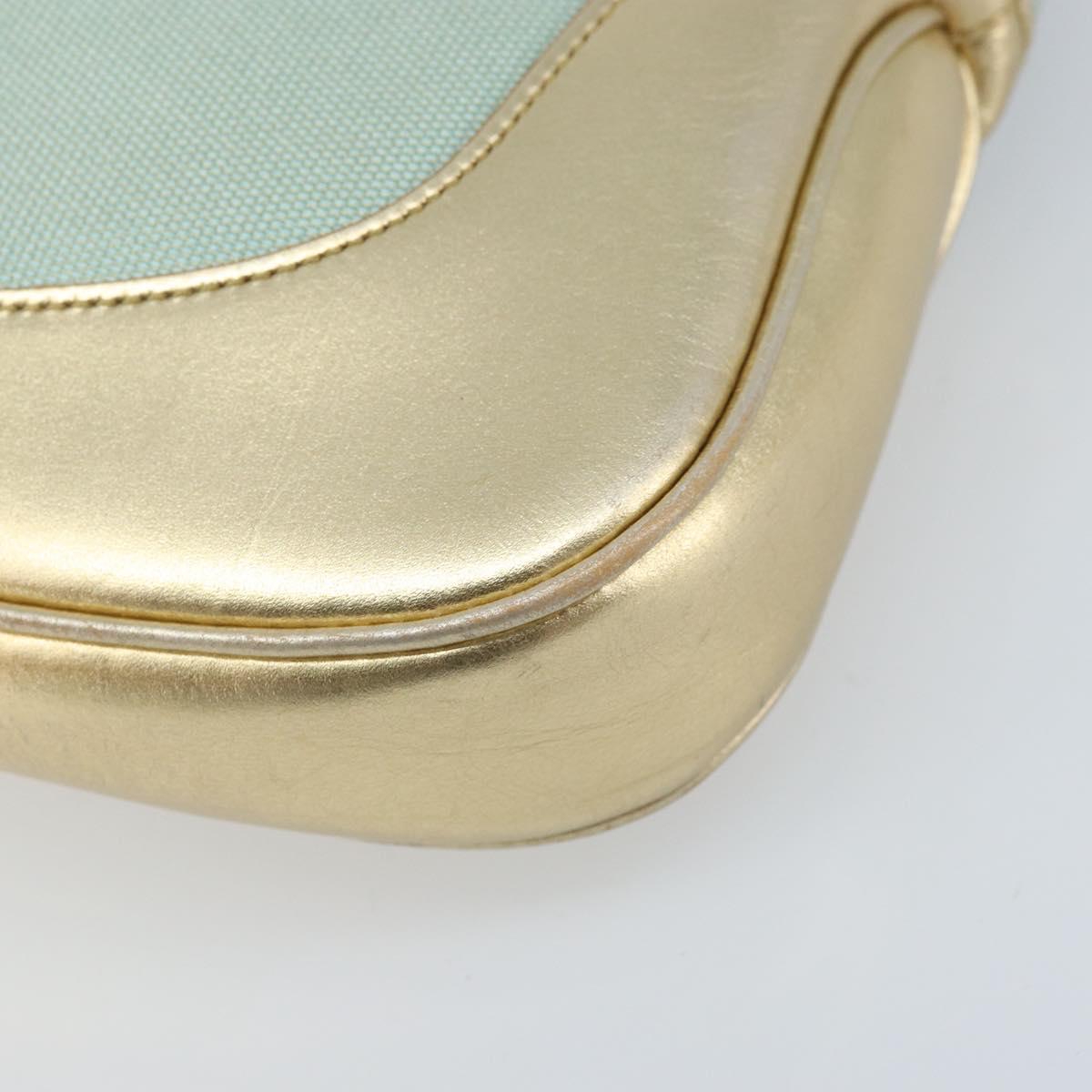 GUCCI GG Canvas Jackie Shoulder Bag Light Blue Gold 001 3306 1956 Auth ep13754A