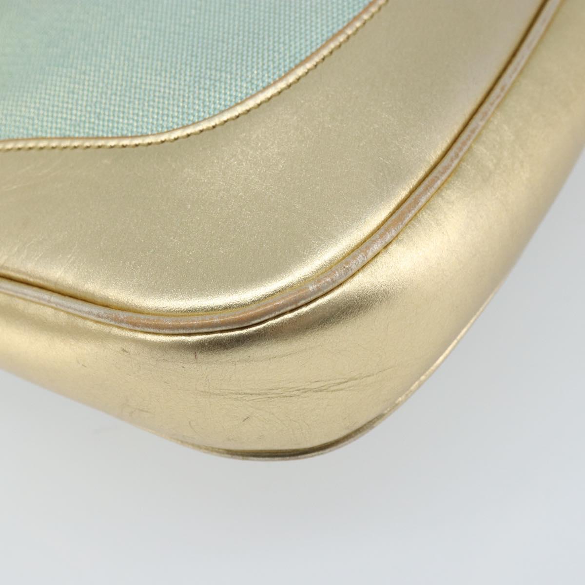 GUCCI GG Canvas Jackie Shoulder Bag Light Blue Gold 001 3306 1956 Auth ep13754A