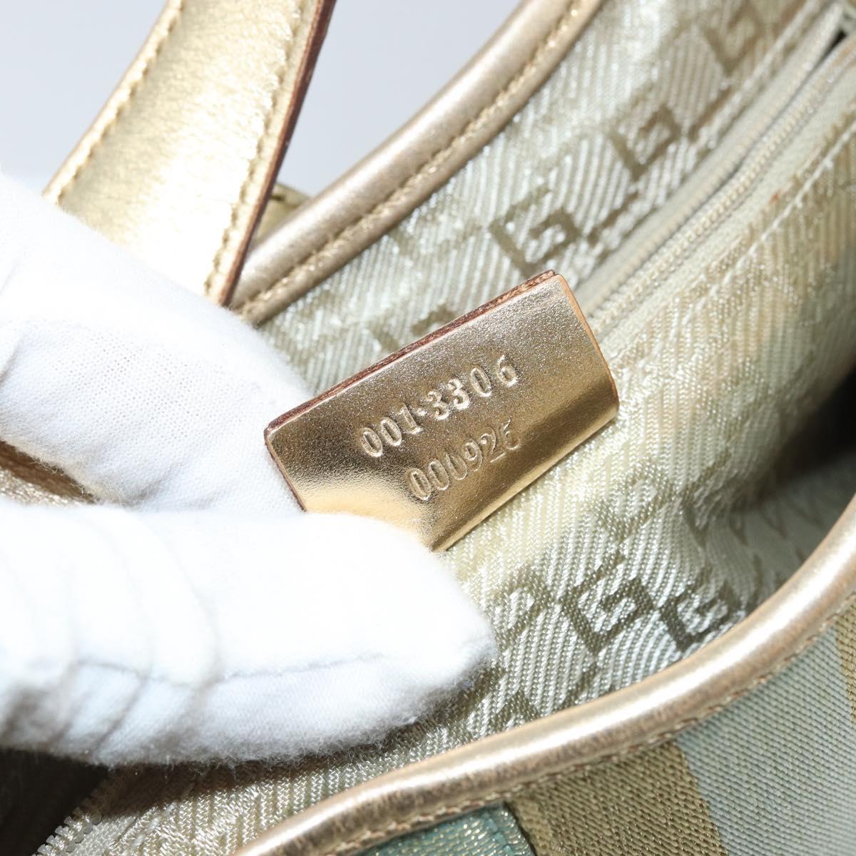 GUCCI GG Canvas Jackie Shoulder Bag Light Blue Gold 001 3306 1956 Auth ep13754A