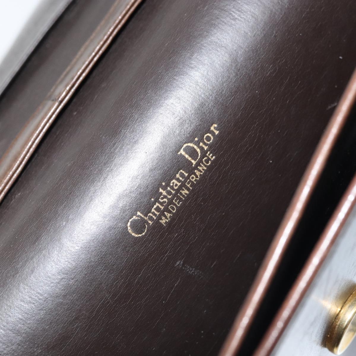 Christian Dior Shoulder Bag Leather Brown Gold Auth ep13755