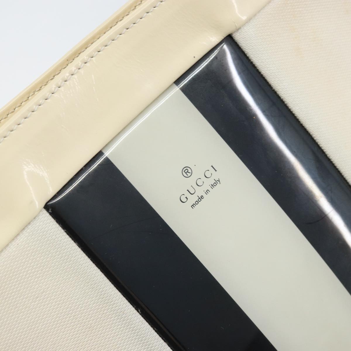 GUCCI Shoulder Bag Canvas White Gold 001 4231 Auth ep13756