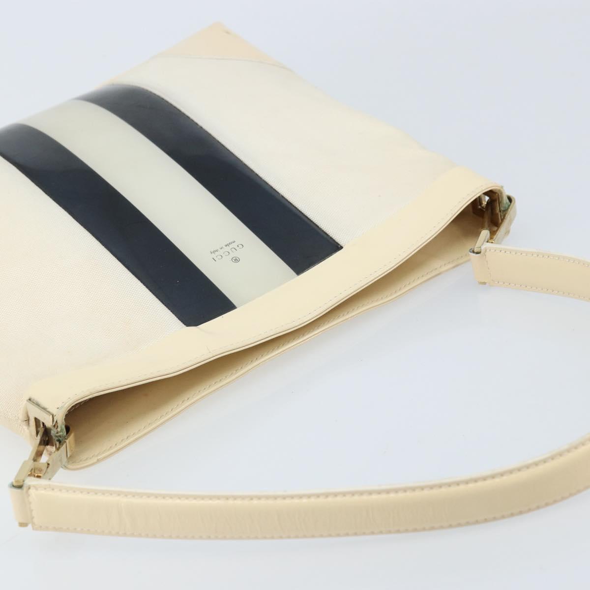 GUCCI Shoulder Bag Canvas White Gold 001 4231 Auth ep13756