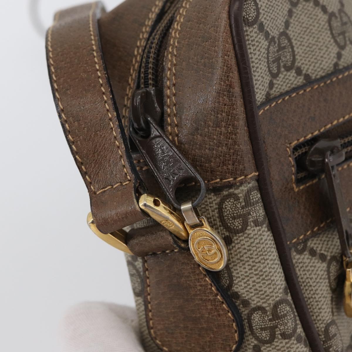 GUCCI GG Supreme Web Sherry Line Bag PVC Beige Gold 904 02 004 Auth ep13762