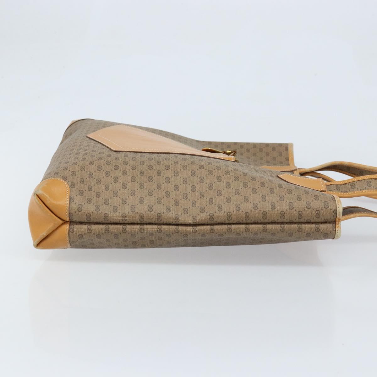GUCCI Micro GG Supreme Tote Bag PVC Beige Gold 002 098 0057 Auth ep13772