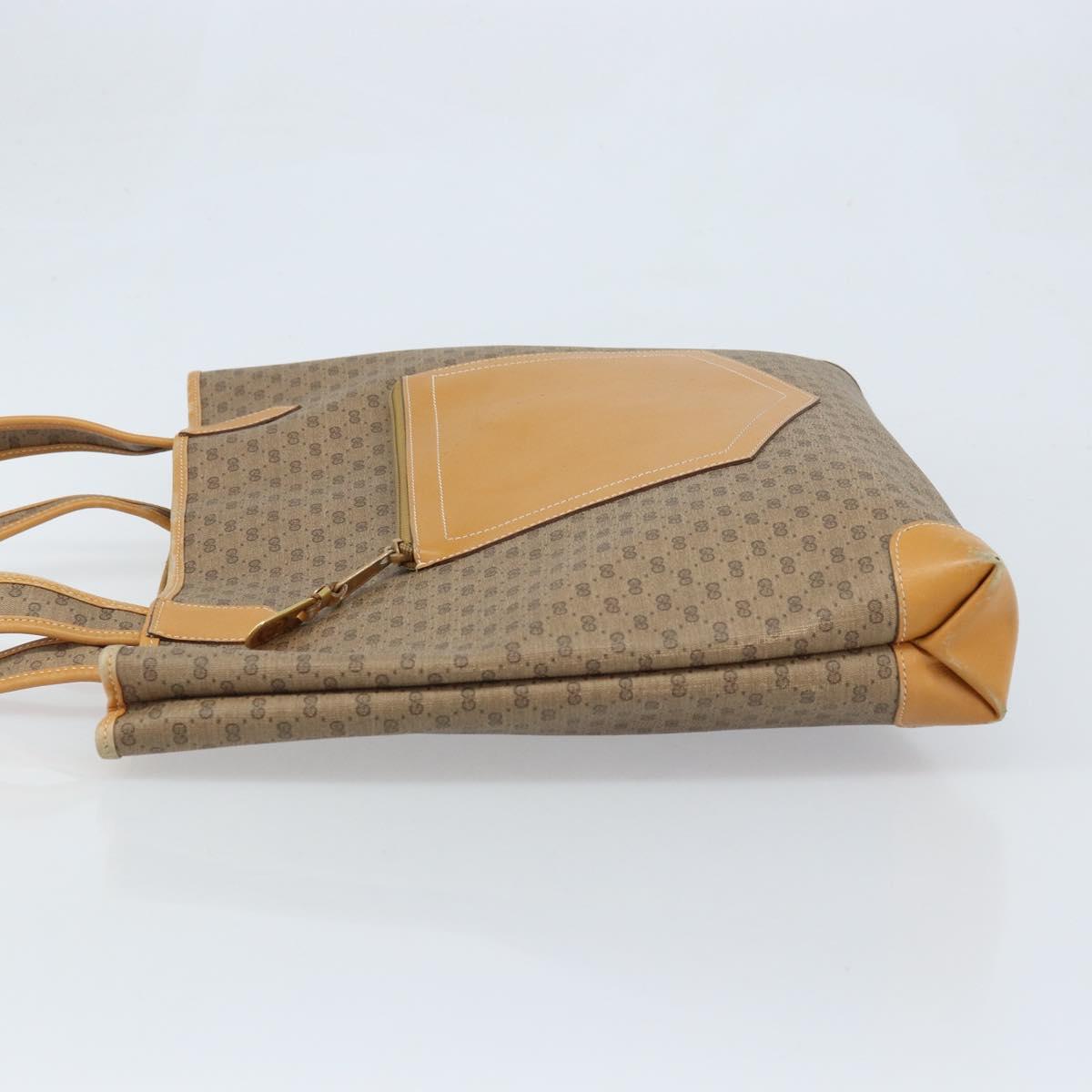 GUCCI Micro GG Supreme Tote Bag PVC Beige Gold 002 098 0057 Auth ep13772