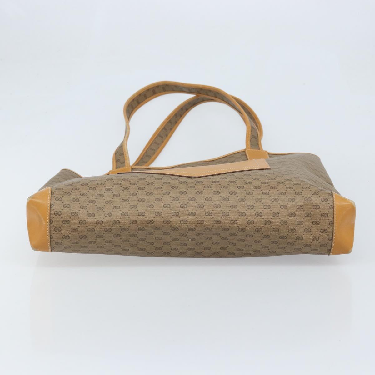 GUCCI Micro GG Supreme Tote Bag PVC Beige Gold 002 098 0057 Auth ep13772