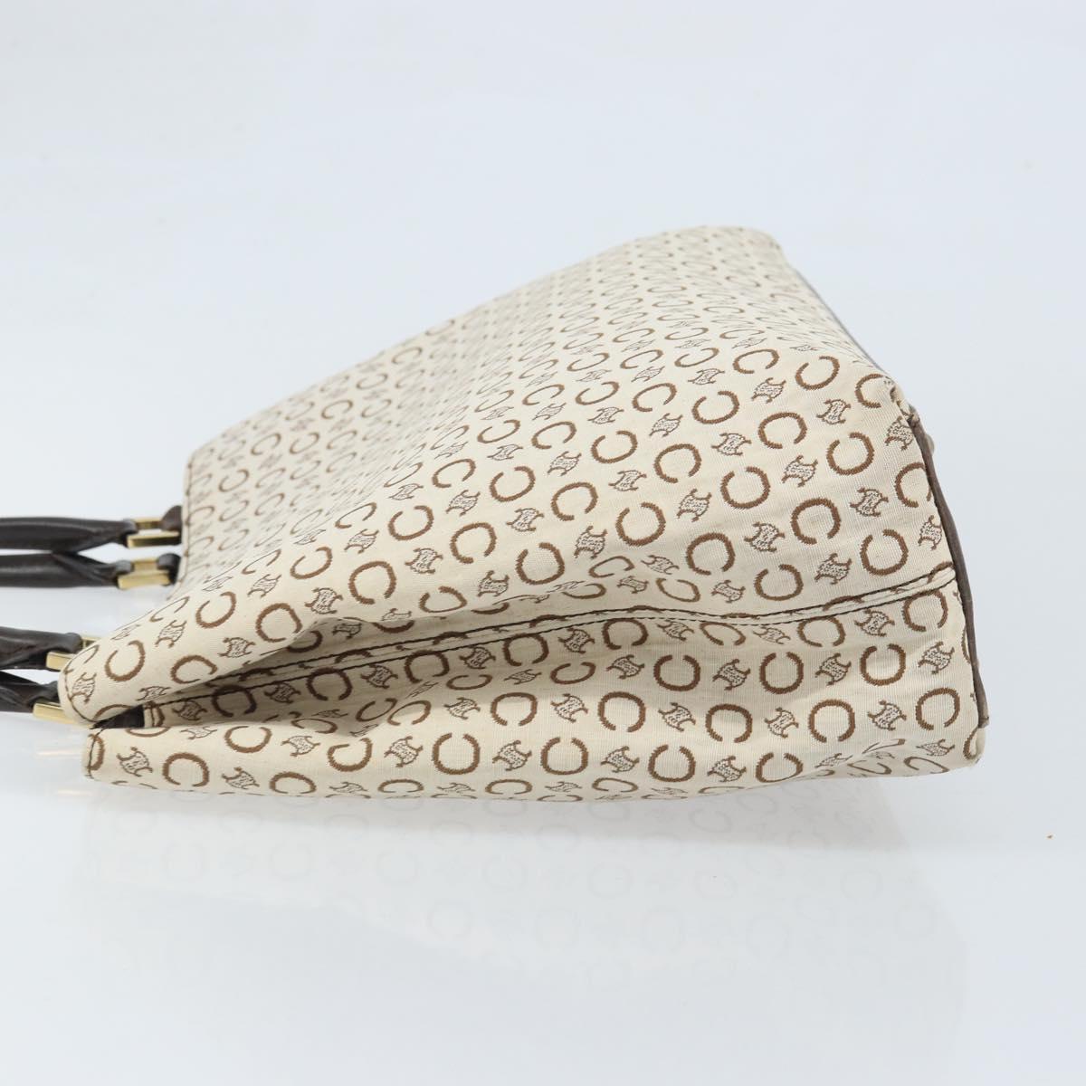 CELINE C Macadam Canvas Tote Bag Ivory Gold Auth ep13774