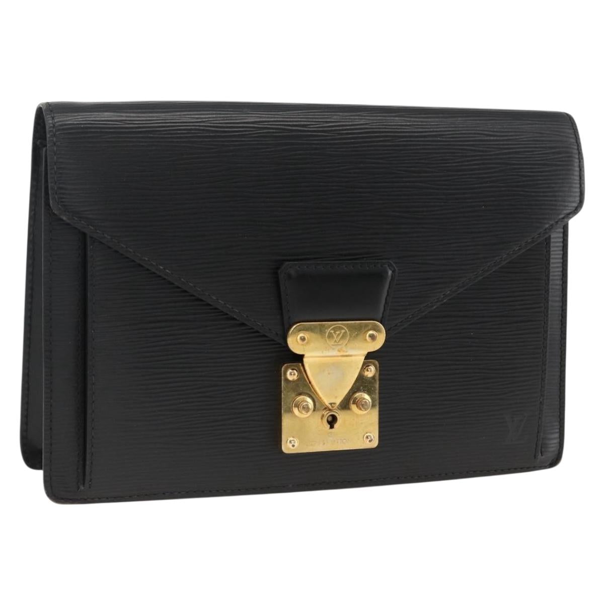 LOUIS VUITTON Epi Serie Dragonne Clutch Bag Black Noir M52612 LV Auth ep13784