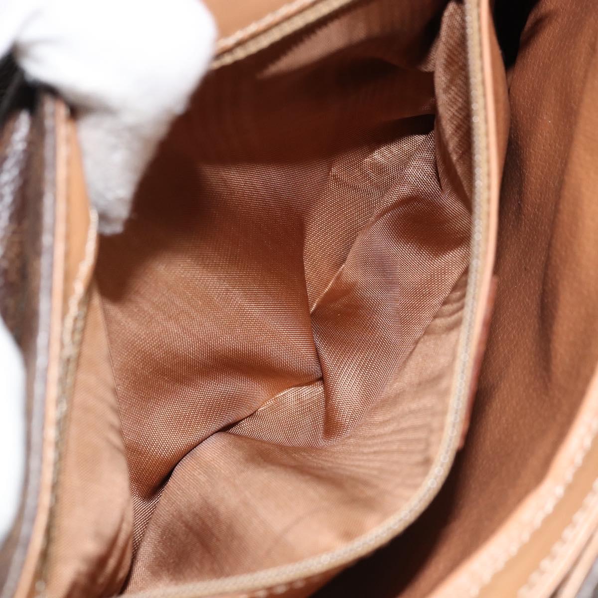 CELINE Macadam Canvas Hand Bag PVC Leather Brown Gold Auth ep13785