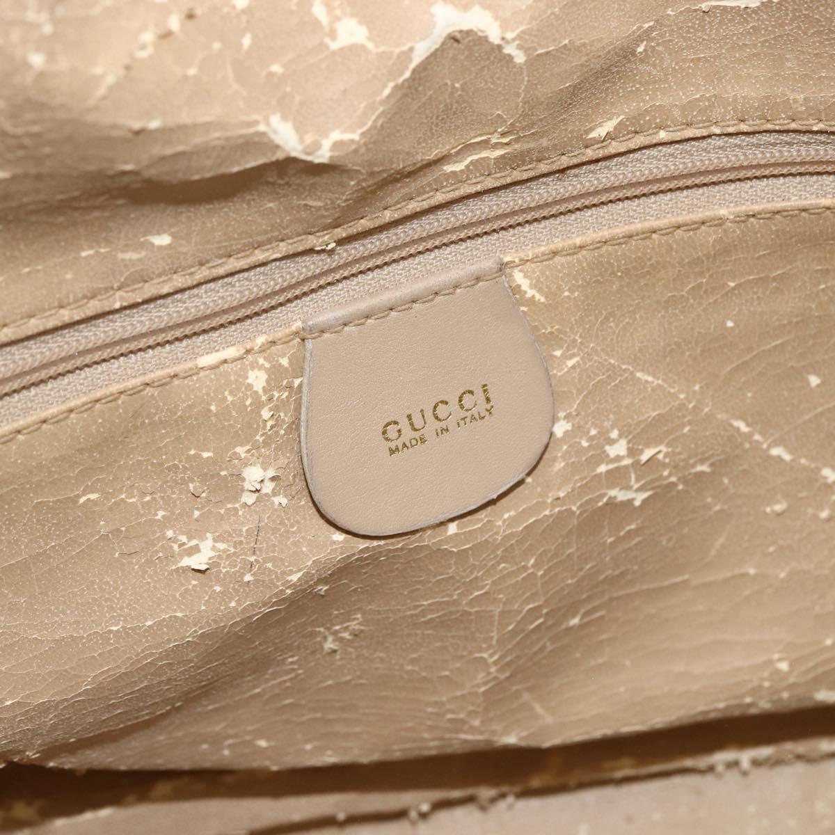 GUCCI Bamboo Hand Bag Leather 2way Beige Gold 001 1638 Auth ep13791