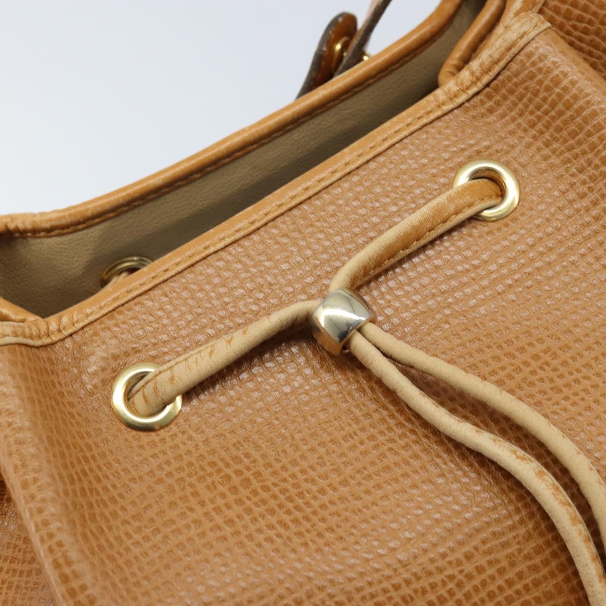 Christian Dior Shoulder Bag Leather Brown Gold Auth ep13792