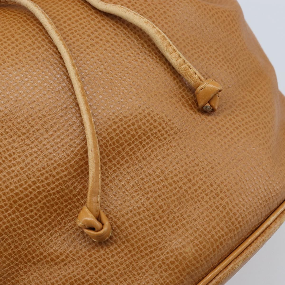 Christian Dior Shoulder Bag Leather Brown Gold Auth ep13792
