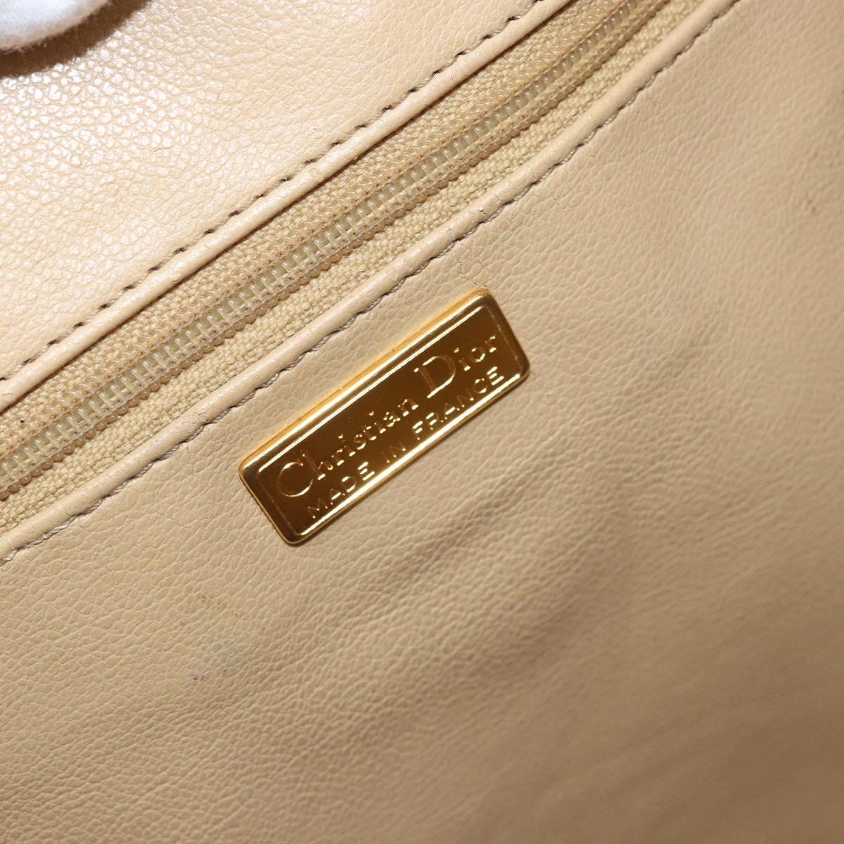 Christian Dior Shoulder Bag Leather Brown Gold Auth ep13792