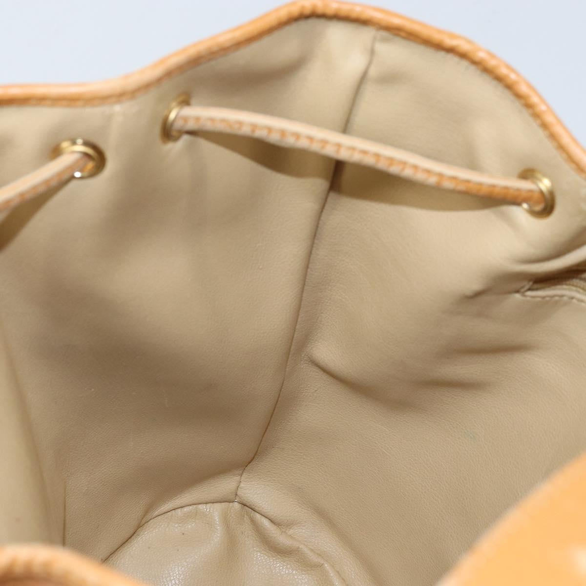 Christian Dior Shoulder Bag Leather Brown Gold Auth ep13792