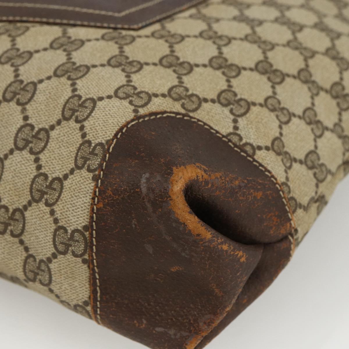 GUCCI GG Supreme Web Sherry Line Tote Bag PVC Beige Gold 010 378 Auth ep13796