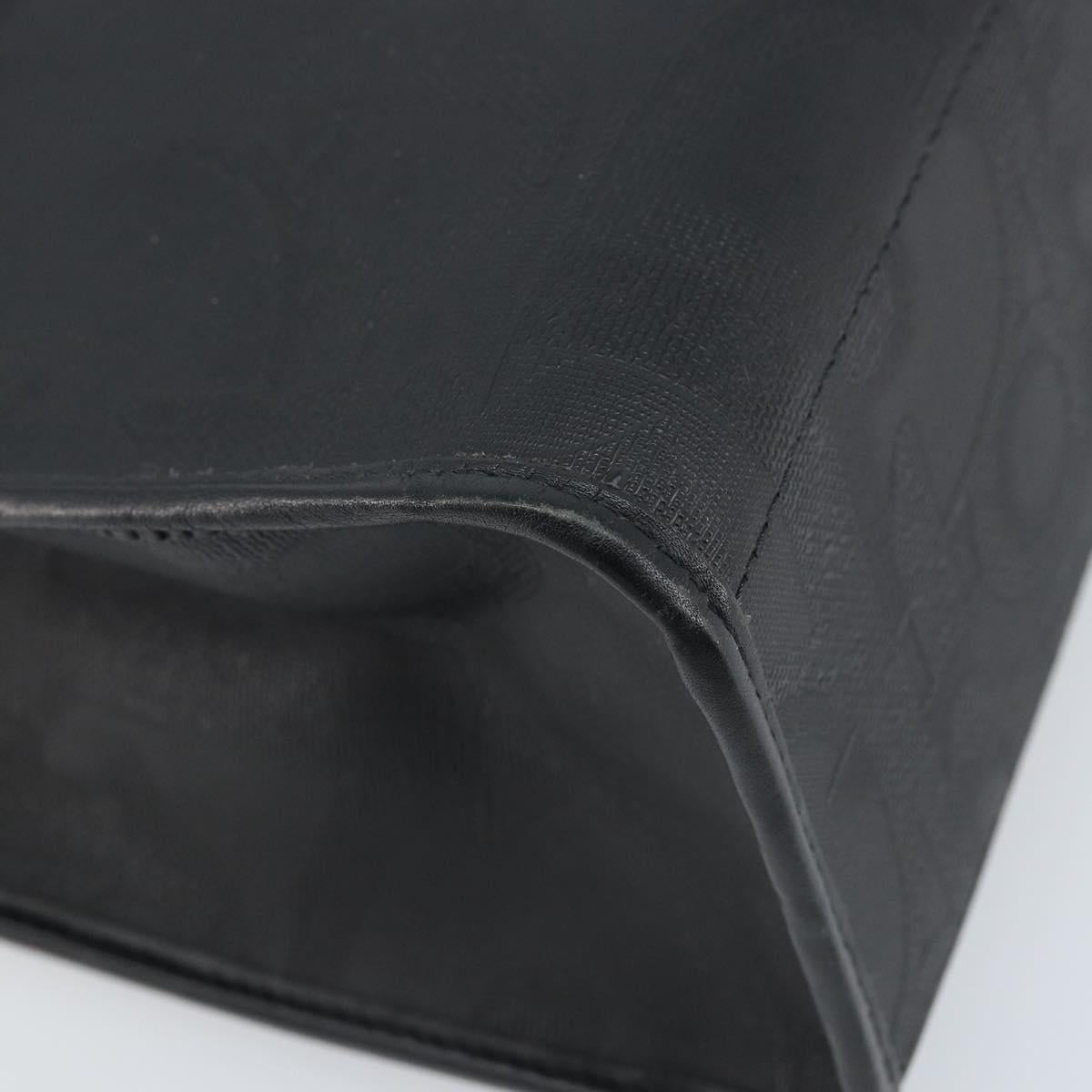 Christian Dior Trotter Canvas Hand Bag PVC Black Gold Auth ep13801