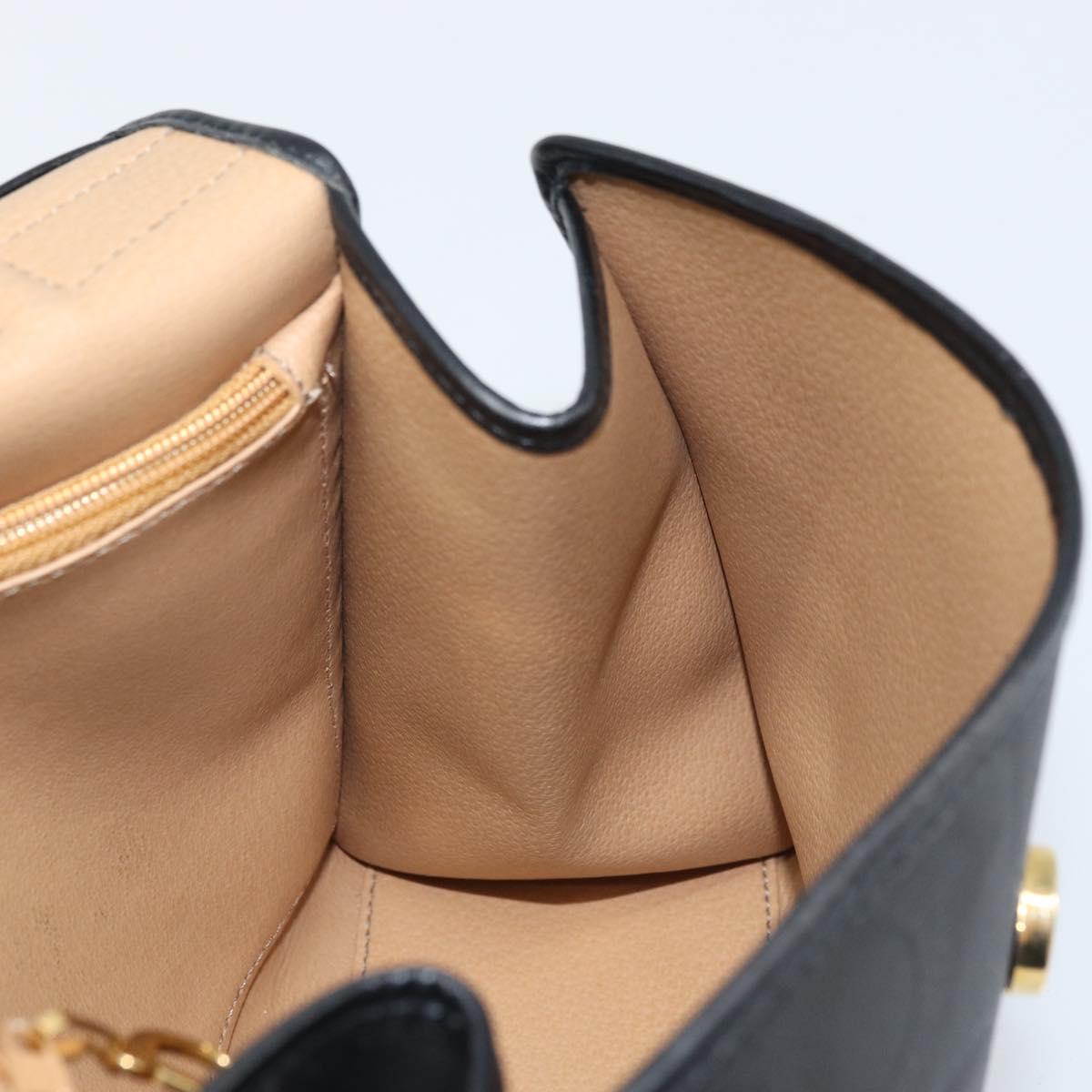 Christian Dior Trotter Canvas Hand Bag PVC Black Gold Auth ep13801