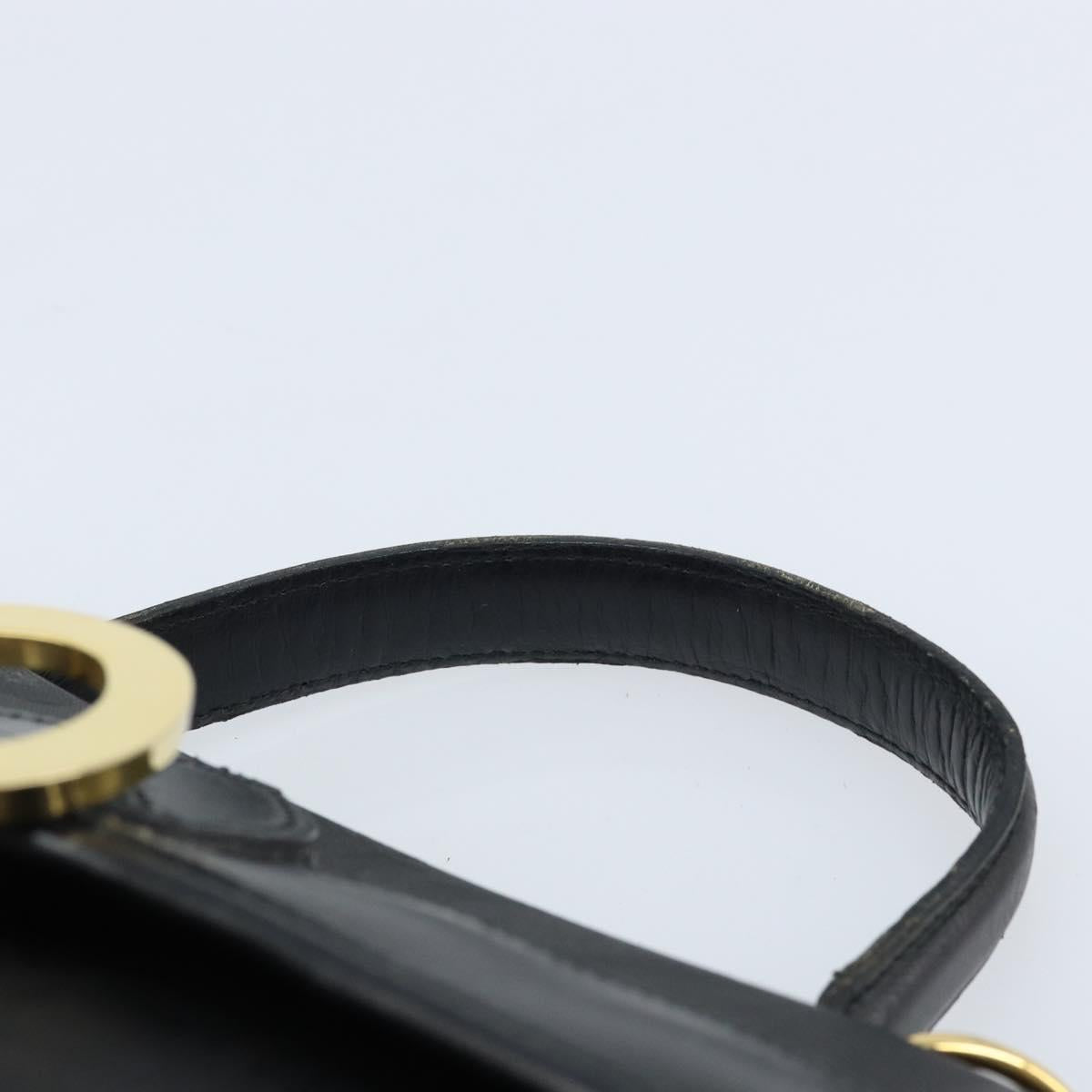 Christian Dior Trotter Canvas Hand Bag PVC Black Gold Auth ep13801