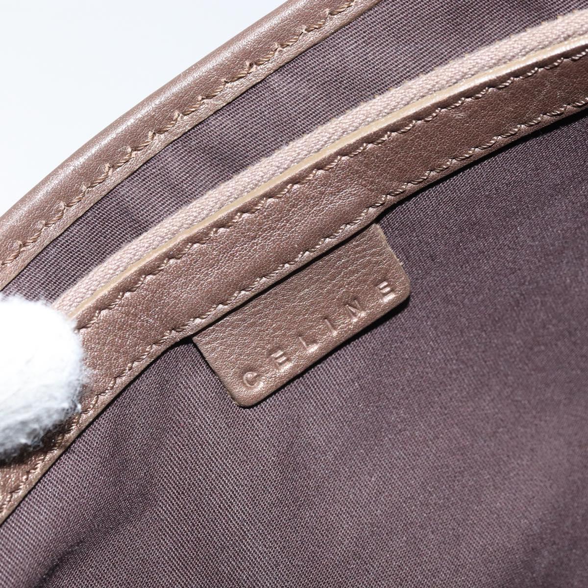 CELINE C Macadam Canvas Boogie Bag Hand Bag Suede Brown Gold Auth ep13802