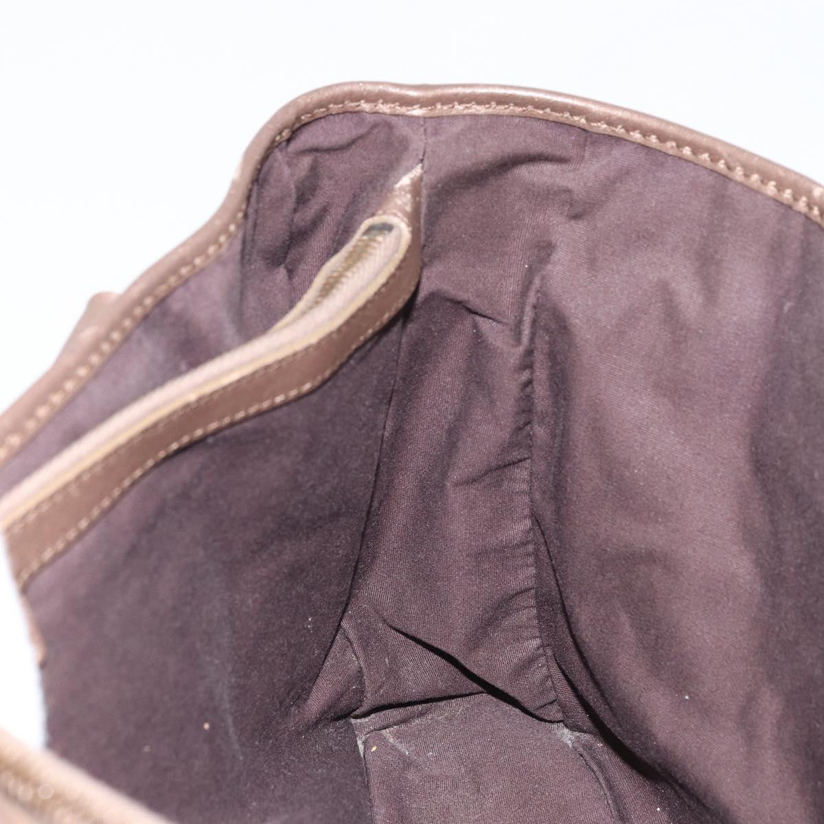 CELINE C Macadam Canvas Boogie Bag Hand Bag Suede Brown Gold Auth ep13802