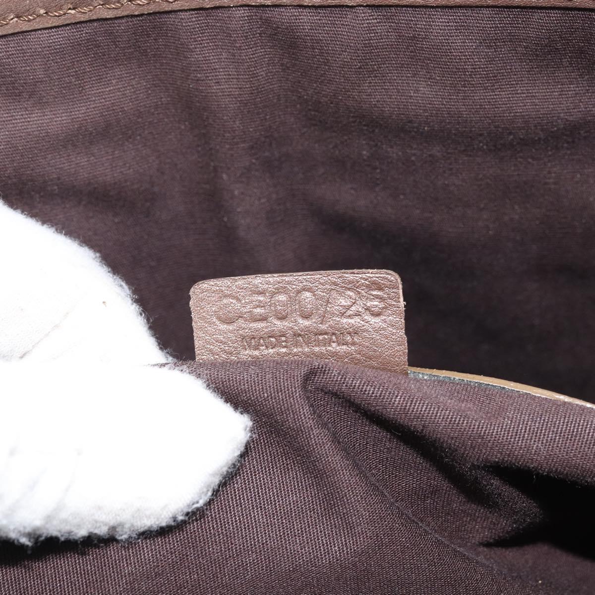 CELINE C Macadam Canvas Boogie Bag Hand Bag Suede Brown Gold Auth ep13802
