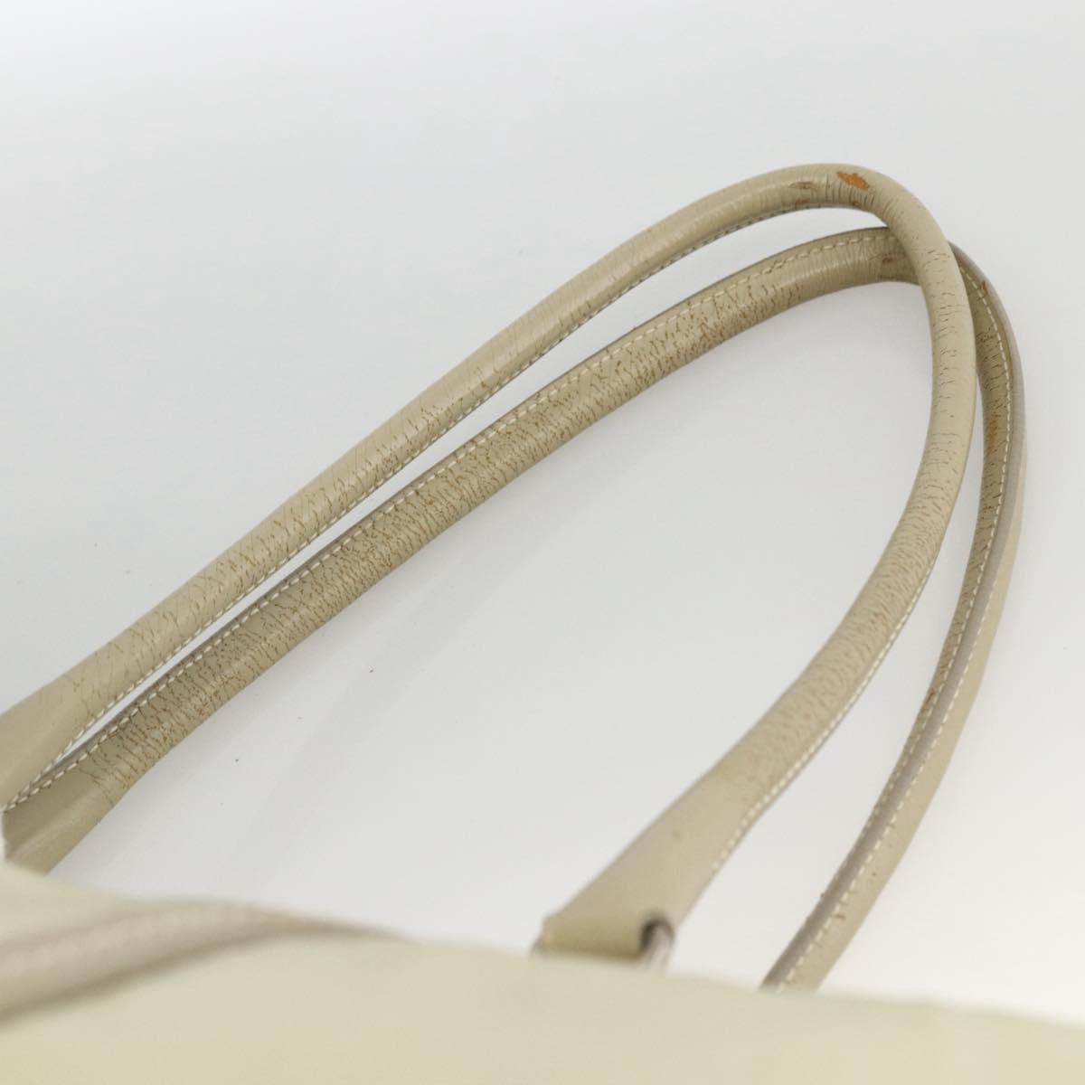 PRADA Tote Bag Nylon Ivory Silver Auth ep13808