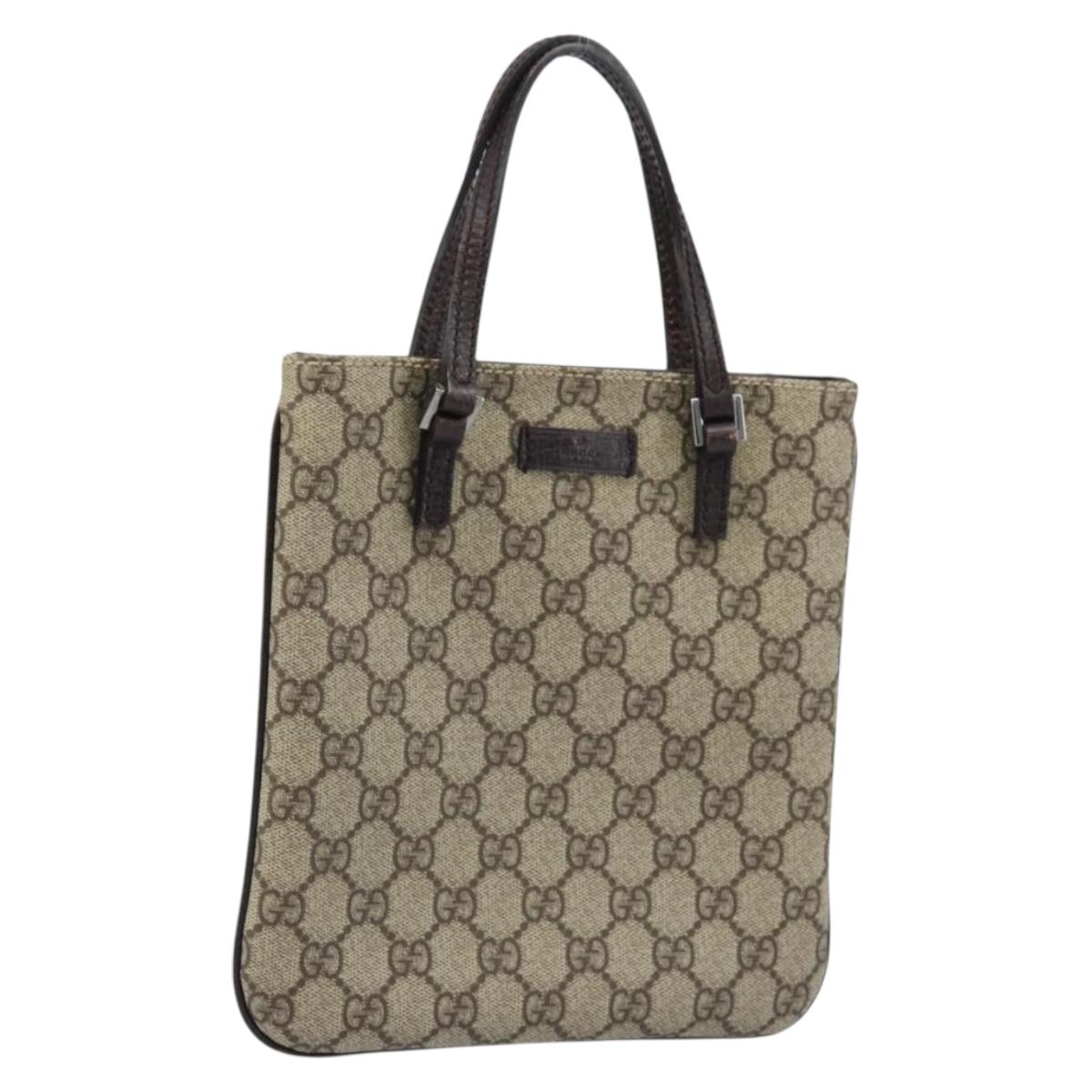 GUCCI GG Supreme Hand Bag PVC Beige 114600 Auth ep13815