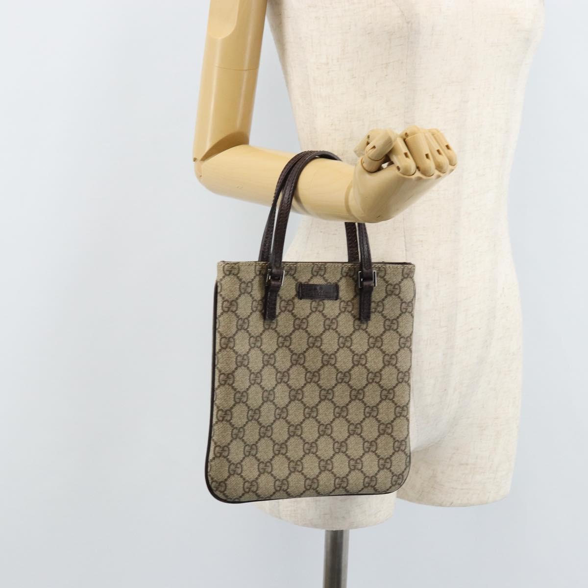 GUCCI GG Supreme Hand Bag PVC Beige 114600 Auth ep13815