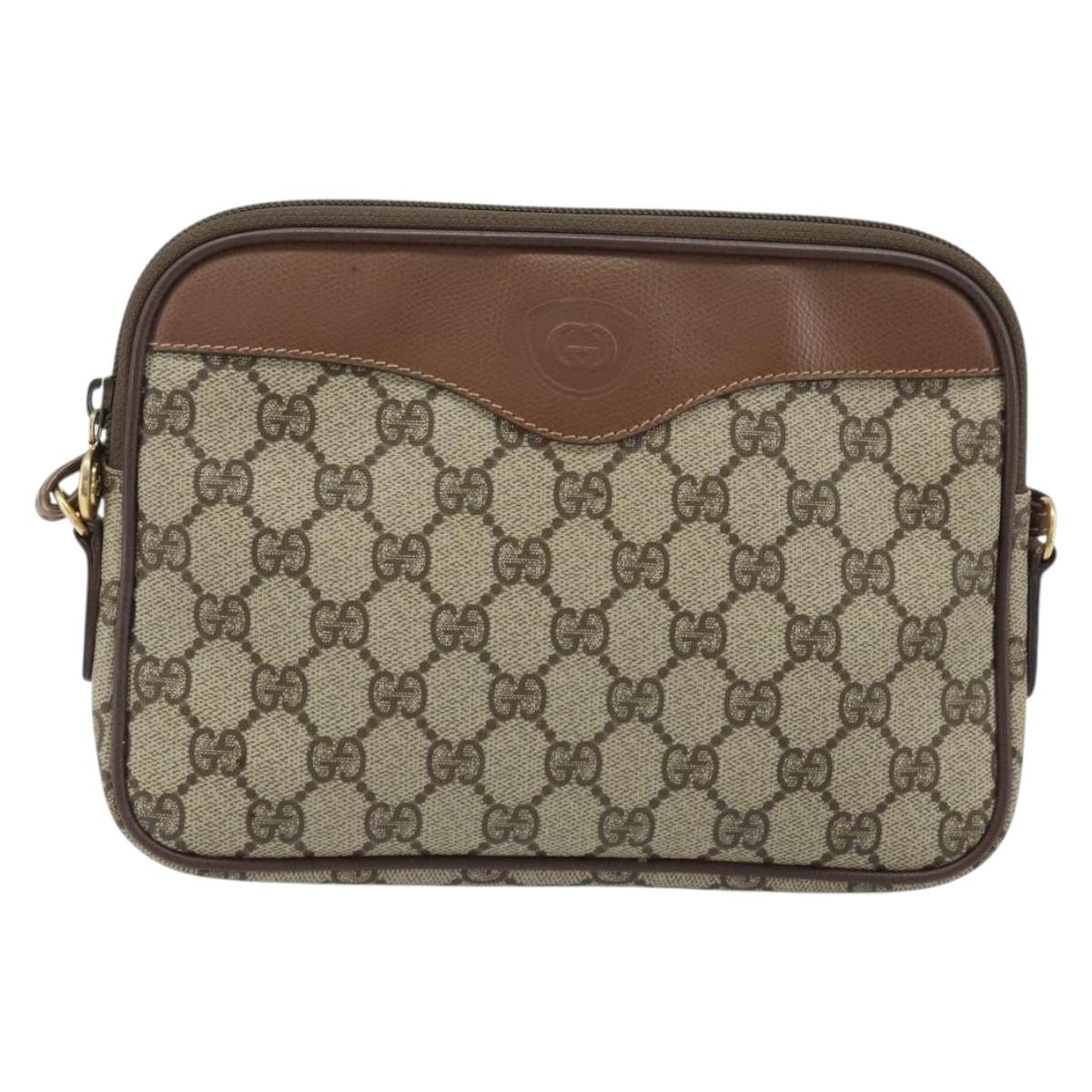 GUCCI GG Supreme Shoulder Bag PVC Beige Gold 007 14 6428 Auth ep13817