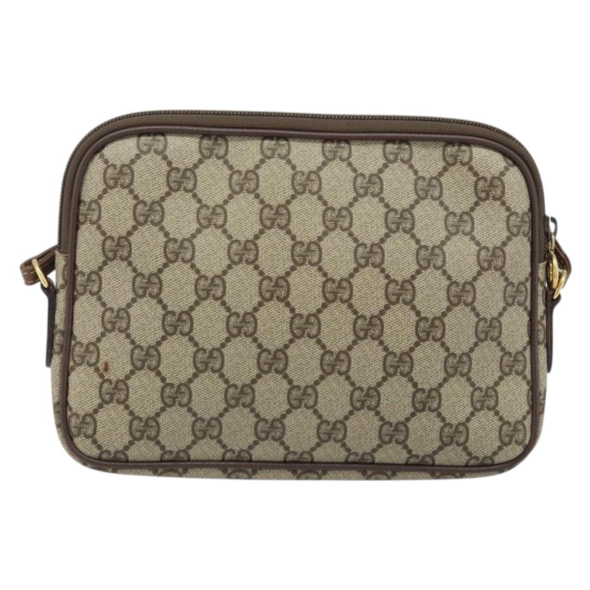 GUCCI GG Supreme Shoulder Bag PVC Beige Gold 007 14 6428 Auth ep13817