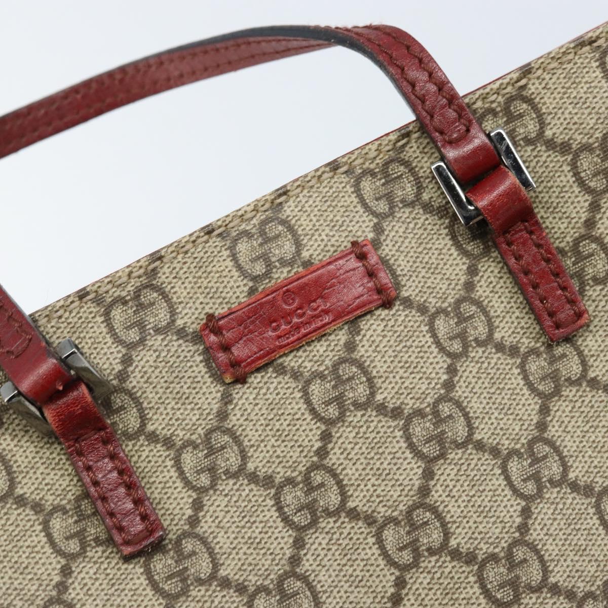 GUCCI GG Supreme Hand Bag PVC Beige Silver 117551 Auth ep13822