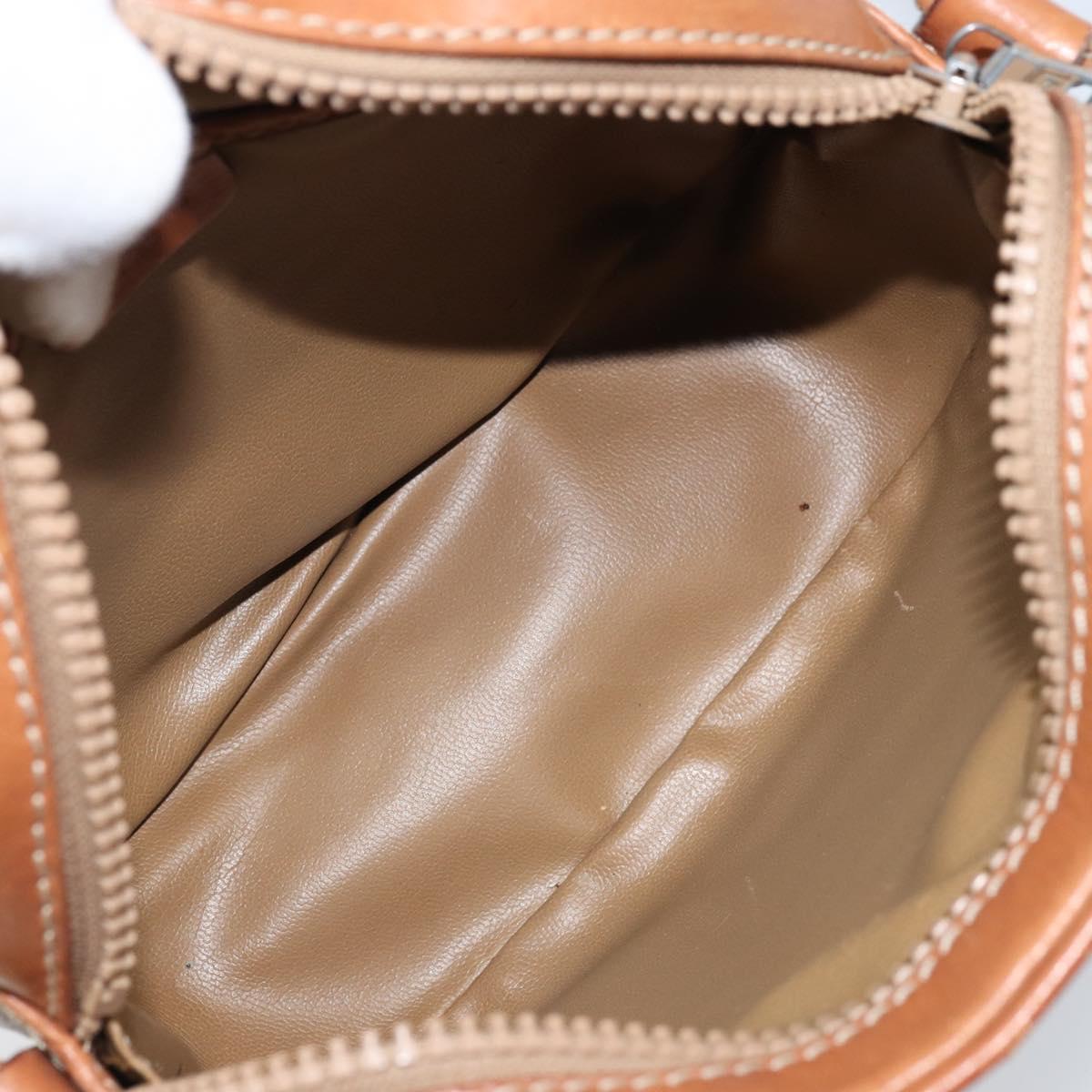CELINE Macadam Canvas Shoulder Bag PVC Leather Brown Gold Auth ep13825A