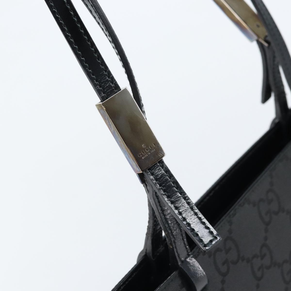 GUCCI GG Canvas Tote Bag Nylon Black Silver 002 1021 Auth ep13839