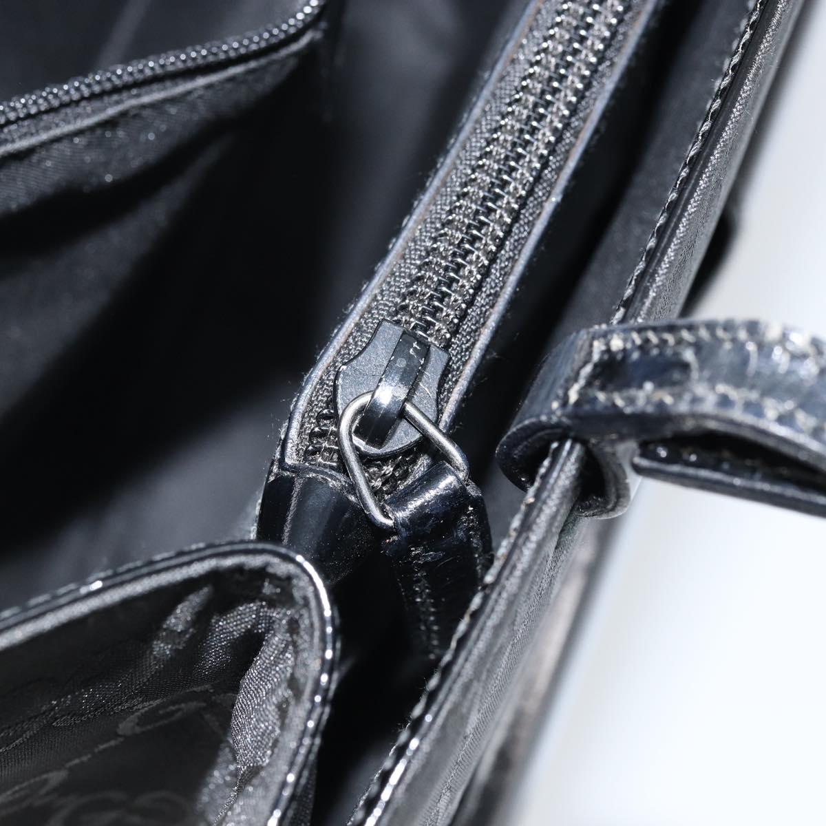 GUCCI GG Canvas Tote Bag Nylon Black Silver 002 1021 Auth ep13839
