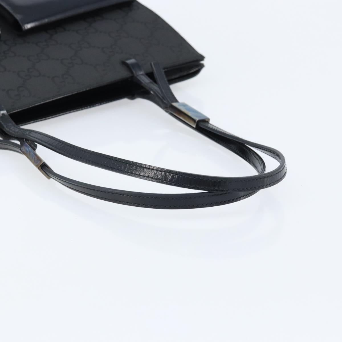 GUCCI GG Canvas Tote Bag Nylon Black Silver 002 1021 Auth ep13839
