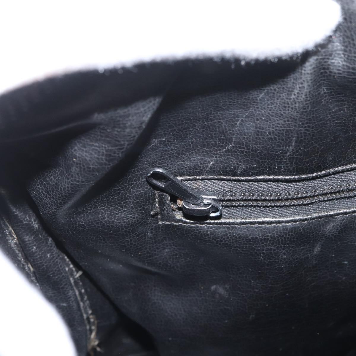 CELINE C Sulky Hand Bag Canvas Black Gold Auth ep13854