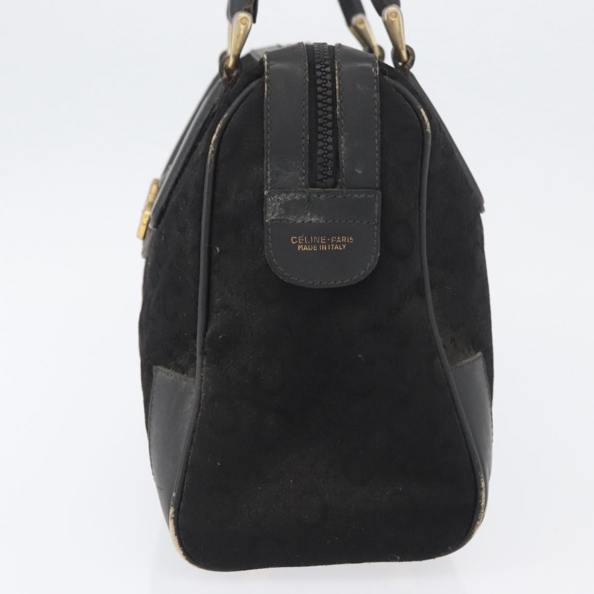 CELINE C Sulky Hand Bag Canvas Black Gold Auth ep13854