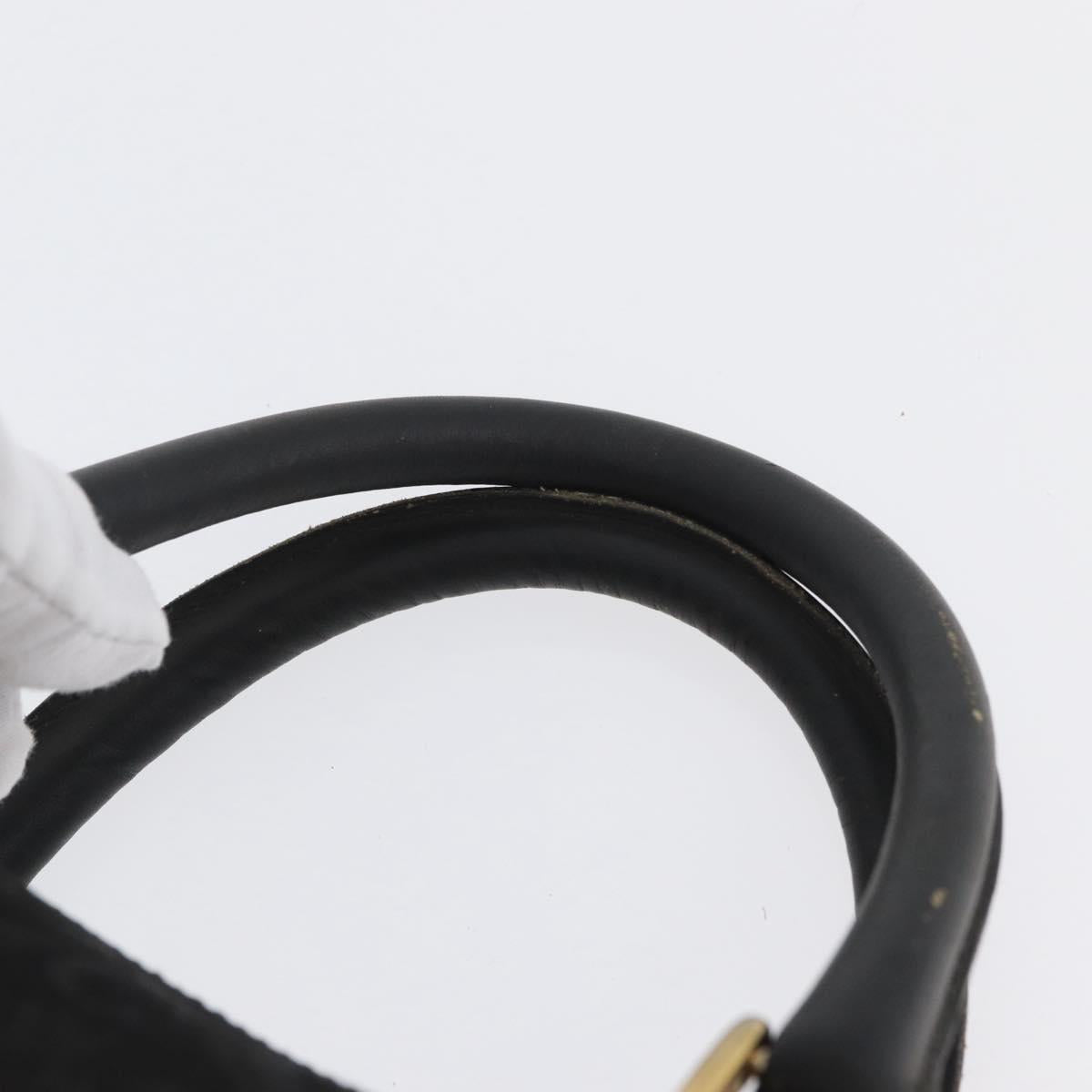 CELINE C Sulky Hand Bag Canvas Black Gold Auth ep13854