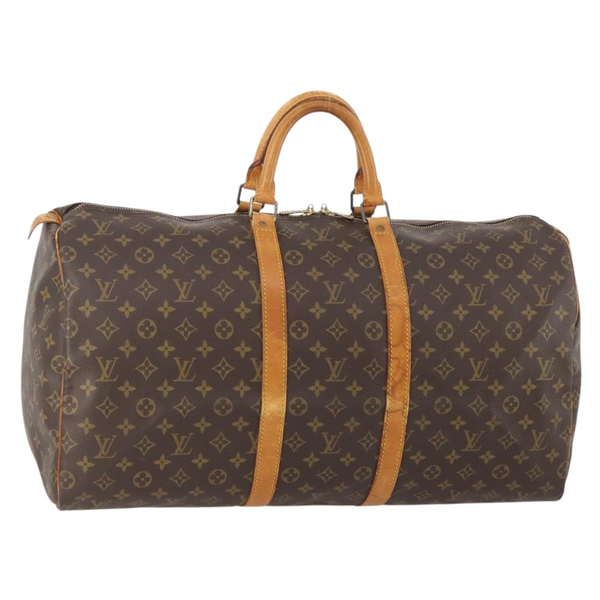 LOUIS VUITTON Monogram Keepall 55 Boston Bag M41424 LV Auth ep13859