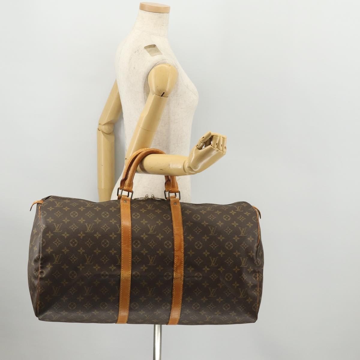 LOUIS VUITTON Monogram Keepall 55 Boston Bag M41424 LV Auth ep13859