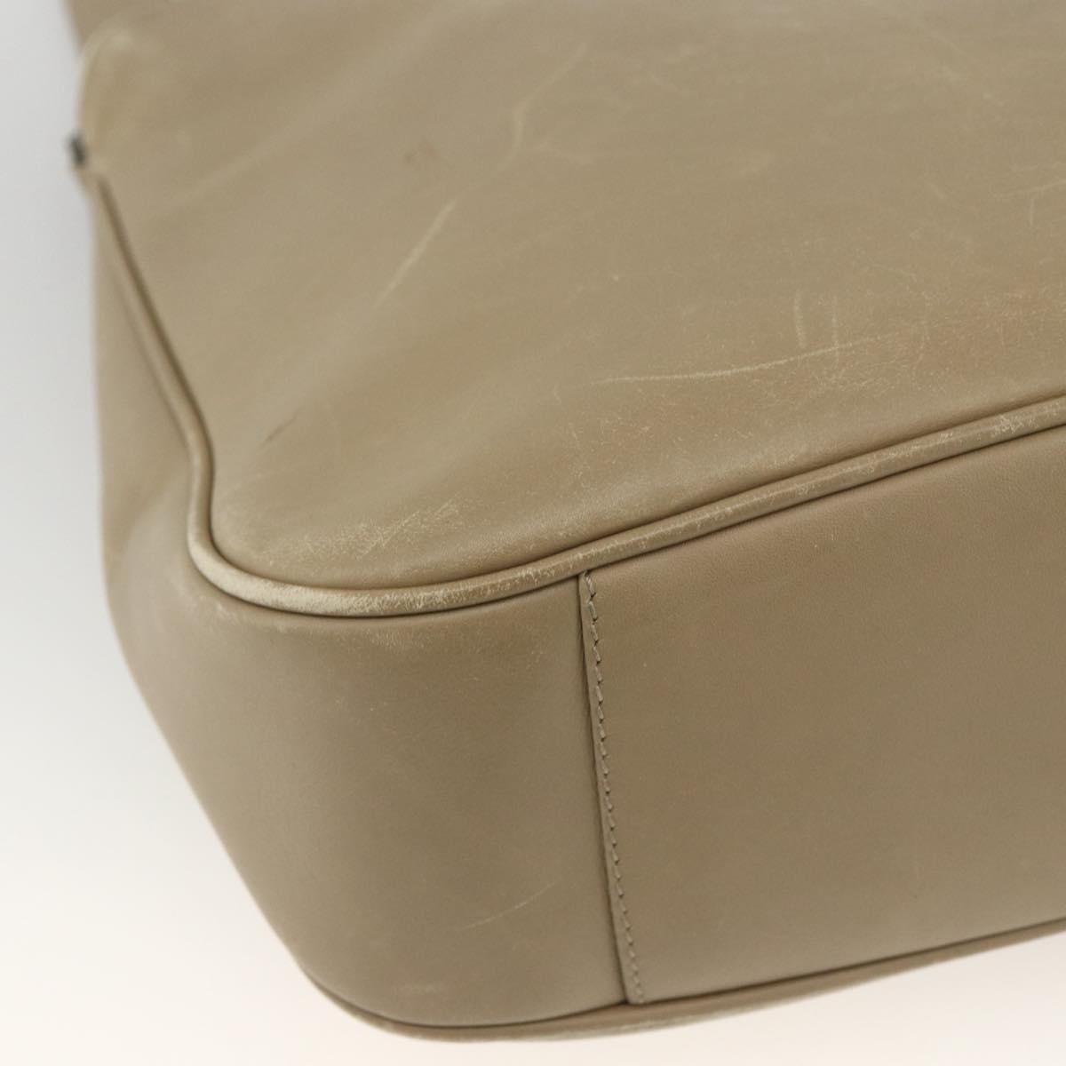 GUCCI Bamboo Hand Bag Leather 2way Beige Silver 001 1638 Auth ep13860