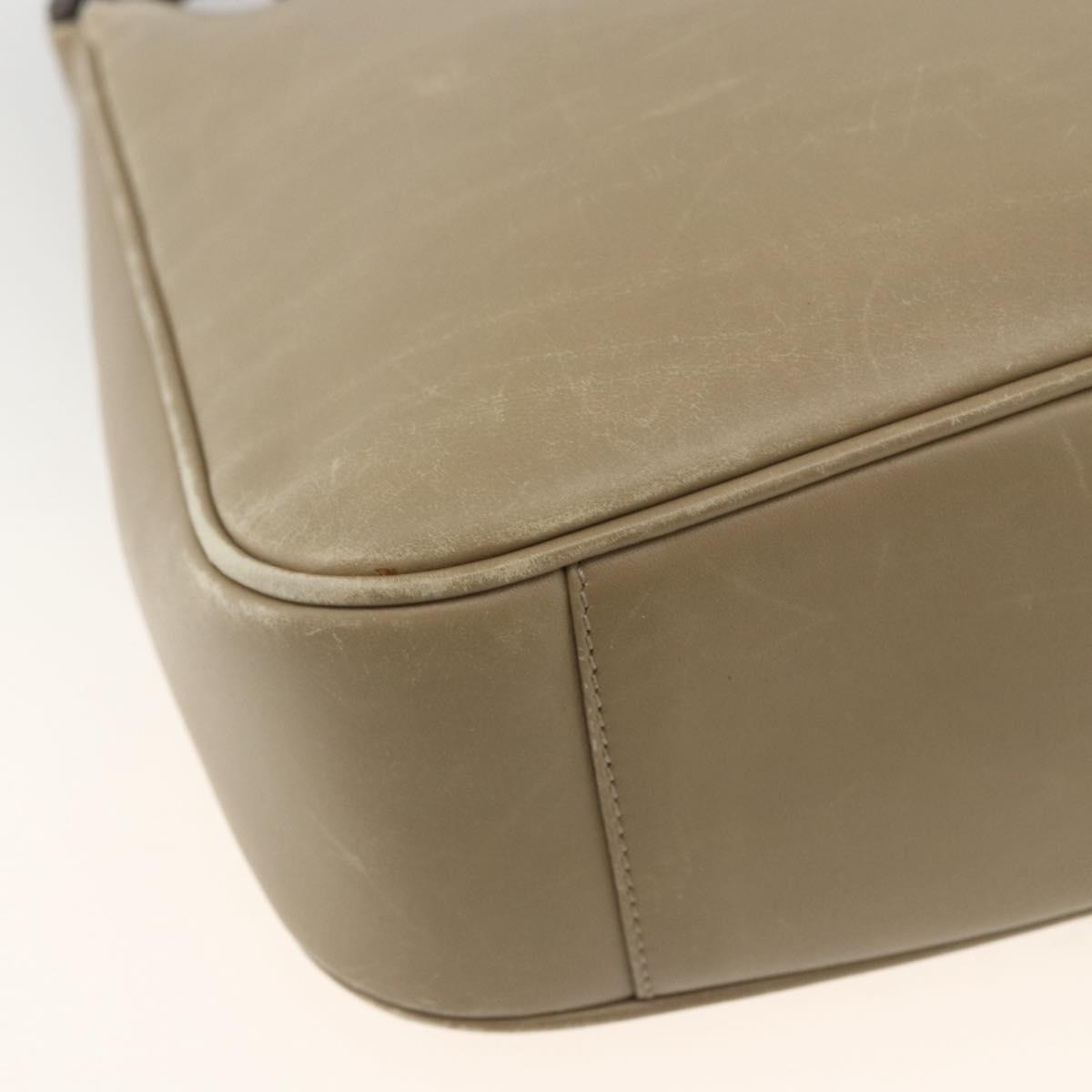GUCCI Bamboo Hand Bag Leather 2way Beige Silver 001 1638 Auth ep13860