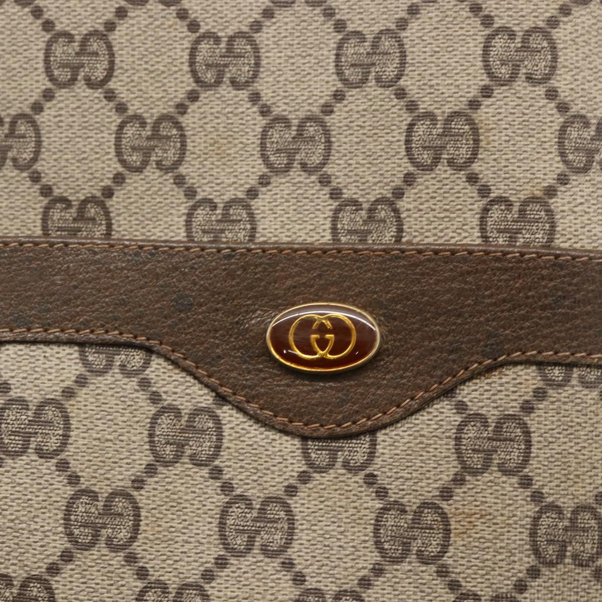 GUCCI GG Supreme Web Sherry Line Backpack PVC Beige Gold Auth ep13861