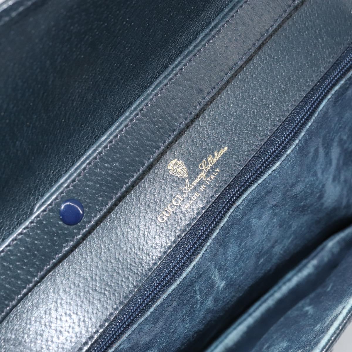GUCCI GG Supreme Clutch Bag PVC Navy Gold 904 02 025 Auth ep13862