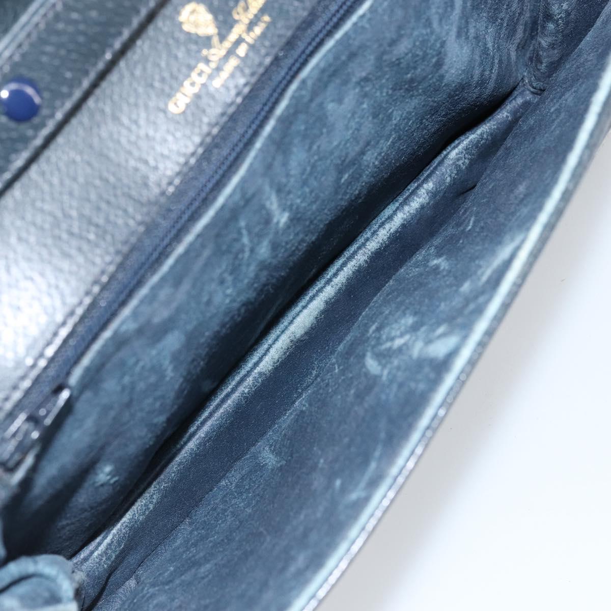 GUCCI GG Supreme Clutch Bag PVC Navy Gold 904 02 025 Auth ep13862
