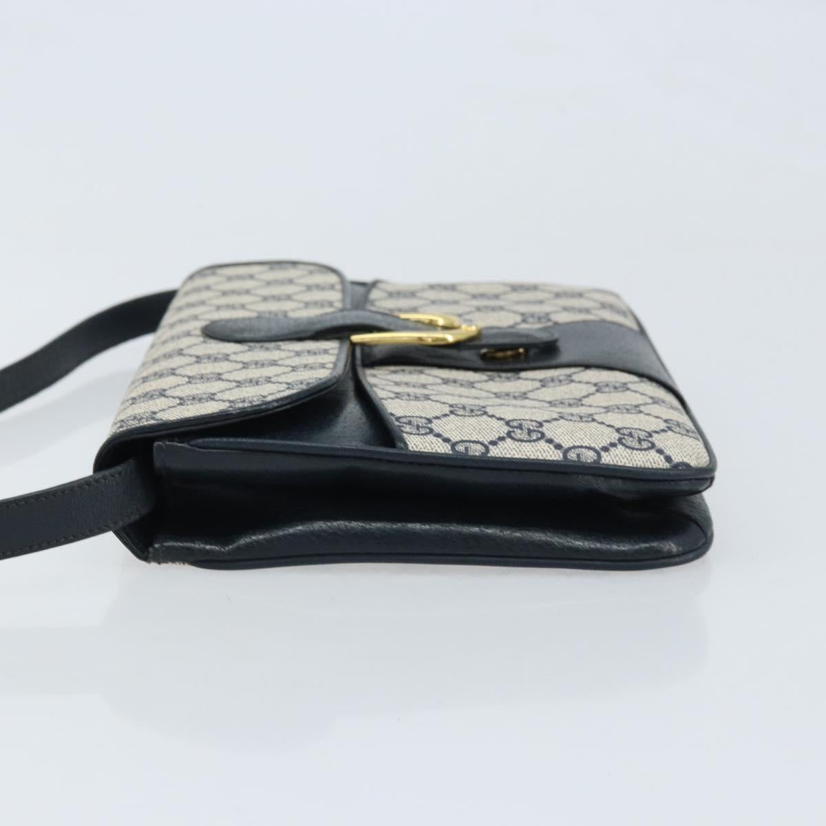 GUCCI GG Supreme Clutch Bag PVC Navy Gold 904 02 025 Auth ep13862
