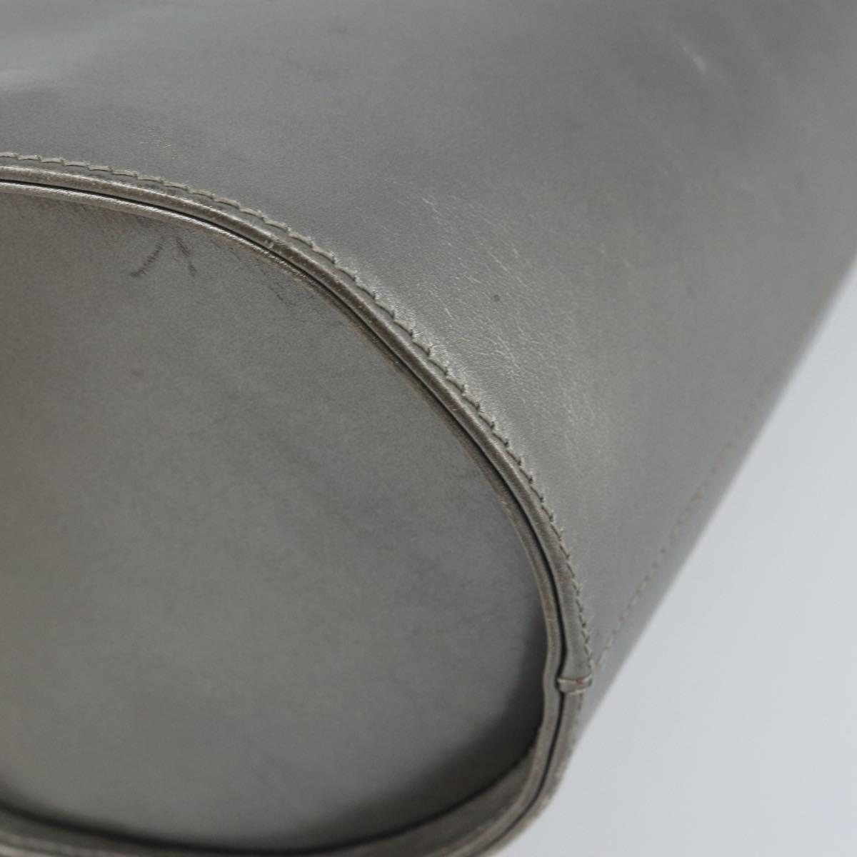 Salvatore Ferragamo Vala Hand Bag Leather Silver Auth ep13866
