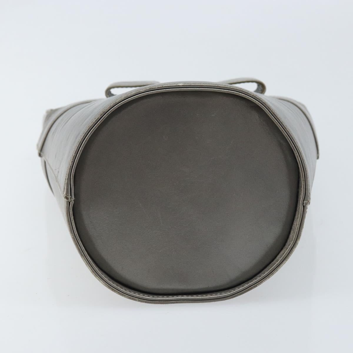 Salvatore Ferragamo Vala Hand Bag Leather Silver Auth ep13866