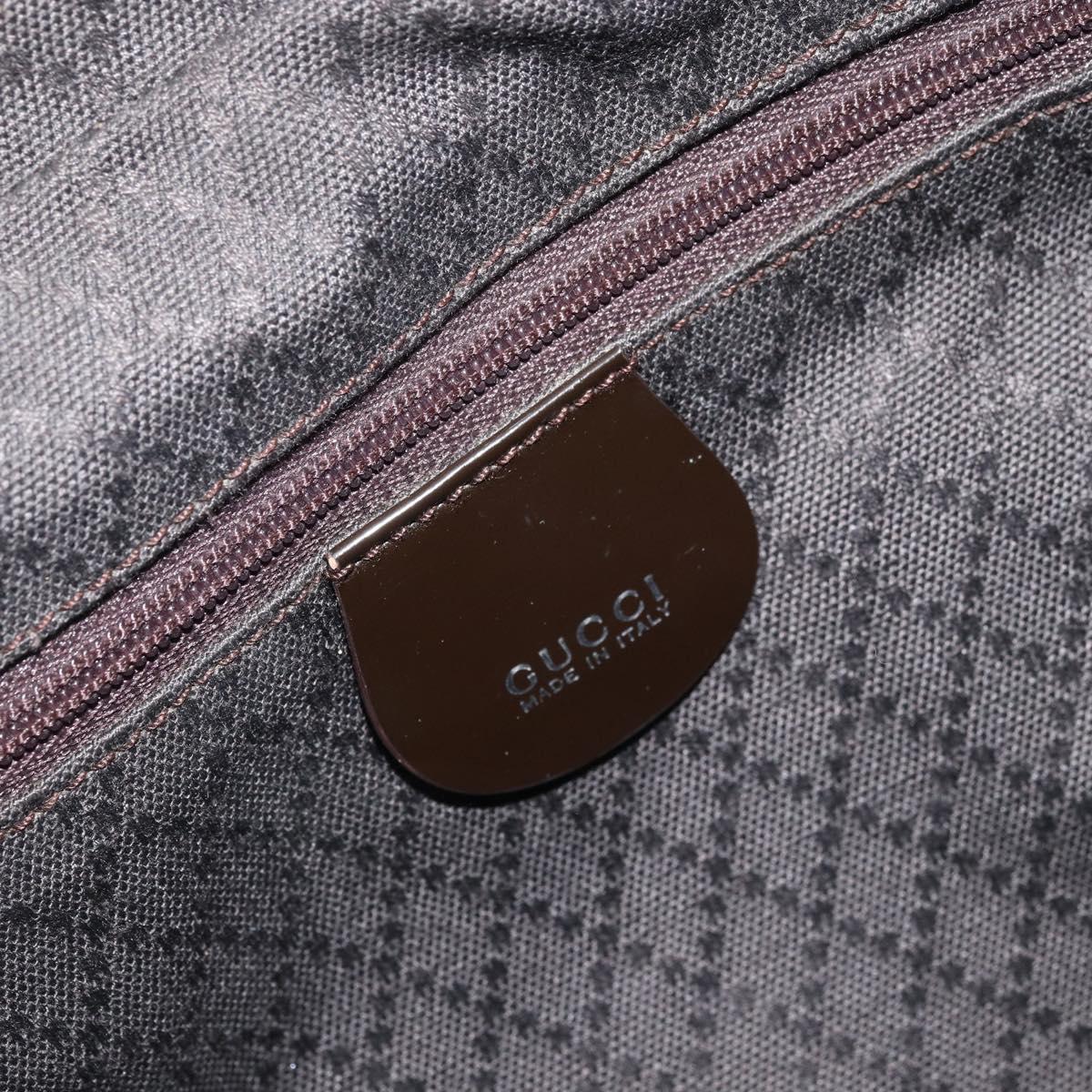GUCCI Bamboo Hand Bag Nylon Brown Silver 000 2040 0538 Auth ep13874